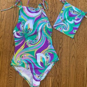 NWT Emilio Pucci one piece halter swimsuit